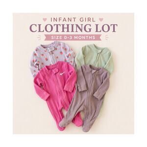 Infant Girl Clothing Lot 0-3 Months Baby Girl Clothes Outfit Bundle EUC 4 PIECE